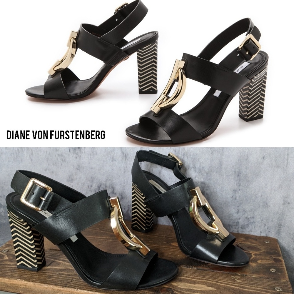 Diane Von Furstenberg Padme Sutra chain detail sandals, size 5.5